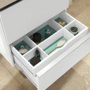 Ver mais imagens de Conjunto para Banheiro com Espelho, Gabinete e Lavatório em Porcelanato com Cuba Embutida 80cm Branco/Black