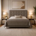 Ver imagem 1 de Cabeceira para Cama Casal King Estofada 1,93 Mts Iza Vilajo: Suede Marrom