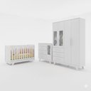 Ver imagem 3 de Quarto de Bebê Completo com Berço Cômoda e Guarda Roupa com Janela em Acrílico 100% MDF Jolie retrô