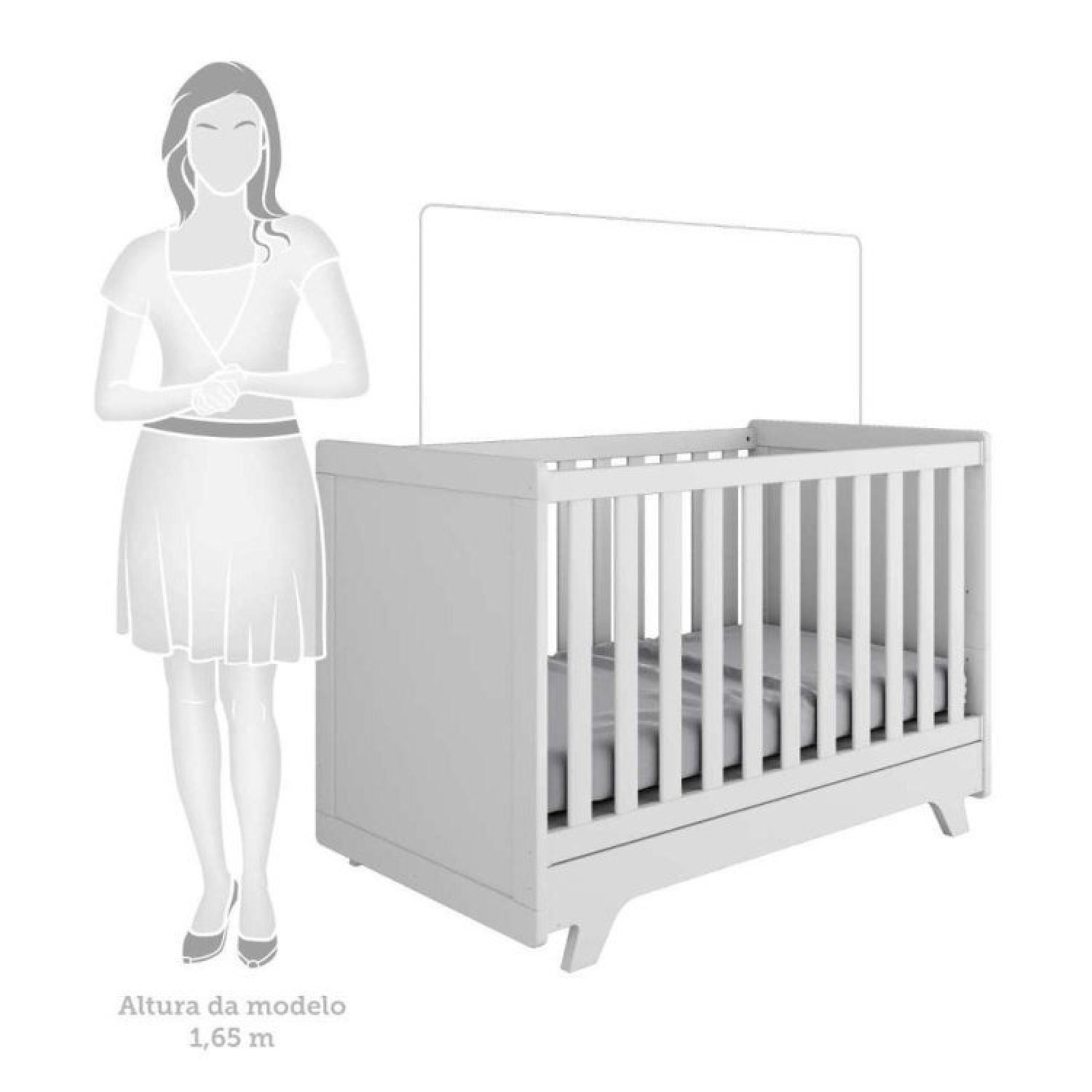 Quarto de Bebê Completo com Berço Cômoda e Guarda Roupa com Janela em Acrílico 100% MDF Jolie retrô - 15