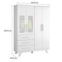 Ver imagem 4 de Quarto de Bebê Completo com Berço Cômoda e Guarda Roupa com Janela em Acrílico 100% MDF Jolie retrô