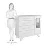 Quarto de Bebê Completo com Berço Cômoda e Guarda Roupa com Janela em Acrílico 100% MDF Jolie retrô - 10