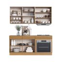 Ver imagem 6 de Cozinha Modulada Compacta 4 Peças 7 Portas 1 Gaveta Ripada Fecho Click 180cm com Rodapé Tampo e Balc