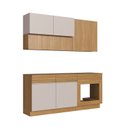Ver imagem 3 de Cozinha Modulada Compacta 4 Peças 7 Portas 1 Gaveta Ripada Fecho Click 180cm com Rodapé Tampo e Balc