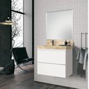 Ver imagem 1 de Conjunto para Banheiro com Espelho, Gabinete e Lavatório em Porcelanato com Cuba Embutida 80cm Yesca