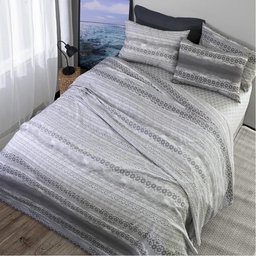 Jogo de Cama Queen 4 Peças 180 Fios Gabão Sonhare Prata Sultan - 1