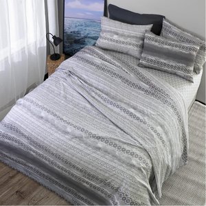 Jogo de Cama Queen 4 Peças 180 Fios Gabão Sonhare Prata Sultan