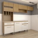 Ver imagem 4 de Cozinha Completa Stewie 8 Portas 2 Gavetas com Vidro Ipê/cristalo/petra - Panorama Móveis