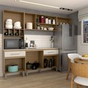 Ver imagem 2 de Cozinha Completa Stewie 8 Portas 2 Gavetas com Vidro Ipê/cristalo/petra - Panorama Móveis
