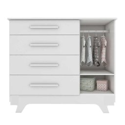 Quarto de Bebê Completo com Guarda Roupa Cômoda e Berço 100% MDF Kakau Retrô Espresso Móveis - 7