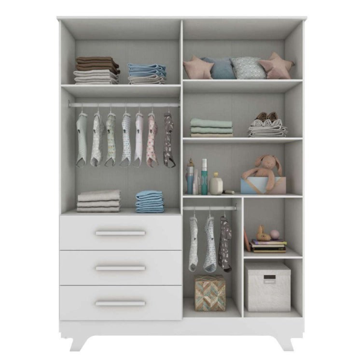 Quarto de Bebê Completo com Guarda Roupa Cômoda e Berço 100% MDF Kakau Retrô Espresso Móveis - 5