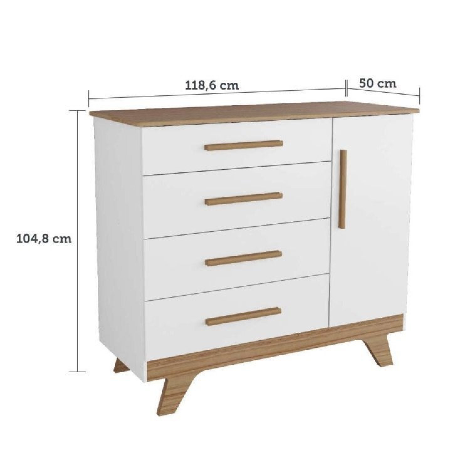 Quarto de Bebê Completo com Guarda Roupa Cômoda e Berço 100% MDF Kakau Retrô Espresso Móveis - 3