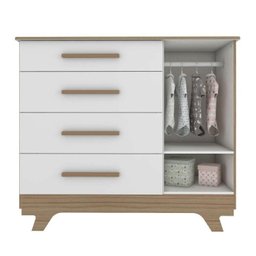 Quarto de Bebê Completo com Guarda Roupa Cômoda e Berço 100% MDF Kakau Retrô Espresso Móveis - 7