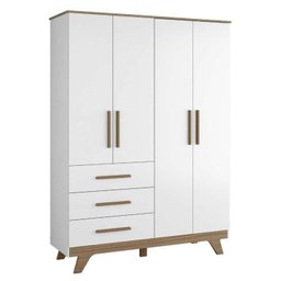 Quarto de Bebê Completo com Guarda Roupa Cômoda e Berço 100% MDF Kakau Retrô Espresso Móveis - 14