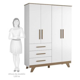Quarto de Bebê Completo com Guarda Roupa Cômoda e Berço 100% MDF Kakau Retrô Espresso Móveis - 12