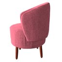 Ver imagem 3 de Poltrona Orgânica Suede Aisha Sala Escritório Pé Madeira Rosa