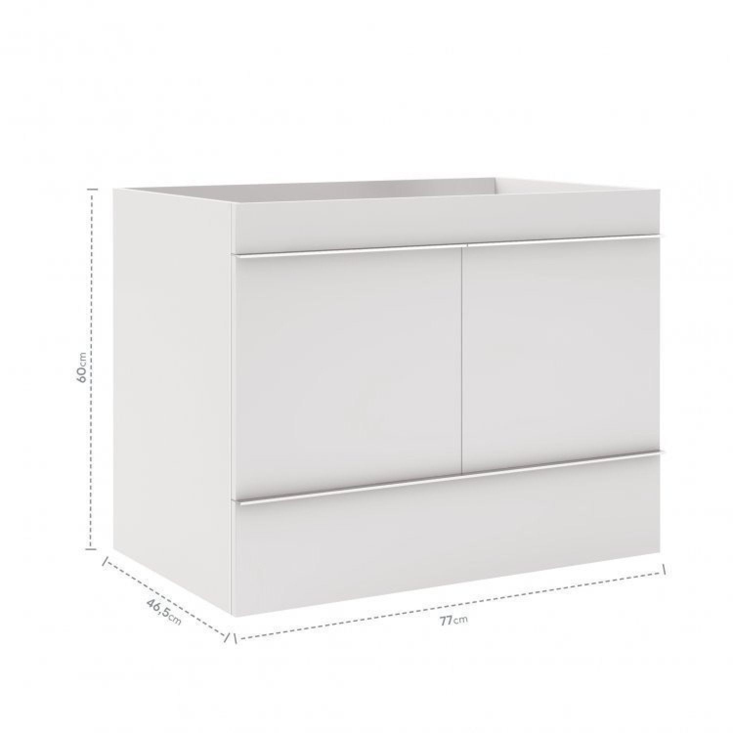 Conjunto para Banheiro com Espelho, Gabinete, Lavatório em Porcelanato com Cuba Esculpida 80cm  - 3