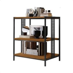 Estante com 3 Prateleiras Estilo Industrial Preto - 2