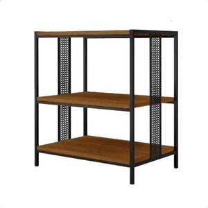 Estante com 3 Prateleiras Estilo Industrial Preto