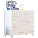 Ver imagem 5 de Cômoda Sapateira Infantil 1 Porta 4 Gavetas C/ Pés Doce Mel Branco