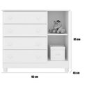 Ver imagem 2 de Cômoda Sapateira Infantil 1 Porta 4 Gavetas C/ Pés Doce Mel Branco