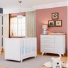 Quarto de Bebê com Cômoda e Berço Mini Cama 100% MDF Retrô Jolie - 2