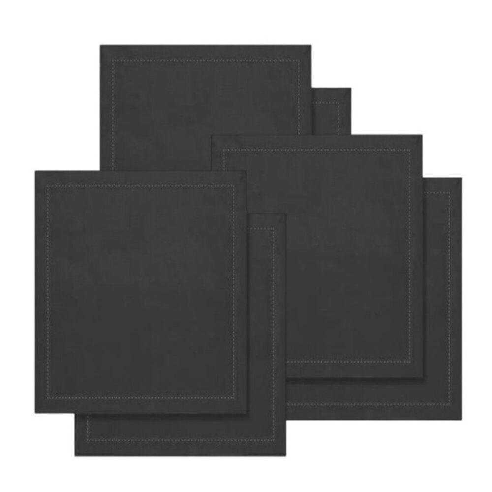 Kit 6 Guardanapos com Ponto Ajour 40x40 Preto - 1