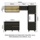 Ver imagem 4 de Armário de Cozinha Completa 250cm Preto Reims Madesa XA03