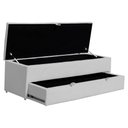 Ver imagem 3 de Calçadeira Recamier Baú Sapateira Casal Queen 160cm Ayla Suede Tampo Reto - Estopar Ayla 160cm Suede