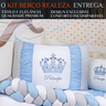 Enxoval Berço 11 Peças Menino Realeza Bordado com Mosquiteiro:azul - 2
