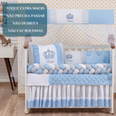 Ver imagem 5 de Enxoval Berço 11 Peças Menino Realeza Bordado com Mosquiteiro:azul