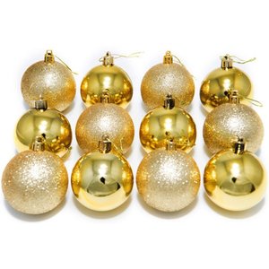 Kit 12 Bolas Douradas Enfeite Natalino Árvore Natal 50mm