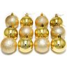 Kit 12 Bolas Douradas Enfeite Natalino Árvore Natal 50mm - 1