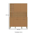 Ver imagem 4 de Armário de Cozinha 144,7 Cm Flora 5 Portas 2 Gavetas Freijó/caramelo - Kits Paraná