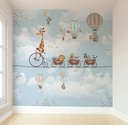 Ver imagem 1 de Papel de Parede Safári girafinha infantil para quarto de bebê PP01