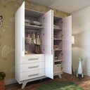 Ver imagem 3 de Guarda Roupa Infantil 4 Portas 3 Gavetas em MDF Kakau Retrô