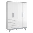 Ver imagem 4 de Guarda Roupa Infantil 4 Portas 3 Gavetas em MDF Kakau Retrô