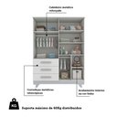 Ver imagem 6 de Guarda Roupa Infantil 4 Portas 3 Gavetas em MDF Kakau Retrô