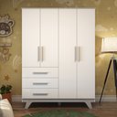 Ver imagem 2 de Guarda Roupa Infantil 4 Portas 3 Gavetas em MDF Kakau Retrô