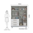 Ver imagem 7 de Guarda Roupa Infantil 4 Portas 3 Gavetas em MDF Kakau Retrô
