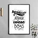 Ver imagem 1 de Quadro Agradecer É a Arte de Atrair Coisas Boas 24x18cm:madeira Branca