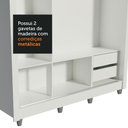 Ver mais imagens de Guarda-Roupa Casal Madesa Lyon 3 Portas de Correr 2 Gavetas com Pés Branco Cor:Branco