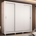 Ver imagem 1 de Guarda-Roupa Casal Madesa Lyon 3 Portas de Correr 2 Gavetas com Pés Branco Cor:Branco