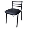 Cadeira de Ferro Industrial Estofada Resistente para Cozinha Couríssimo Preto - 1