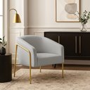 Ver imagem 1 de Poltrona Sala Industrial Alta Dourado Stella Suede D03 - D’Rossi
