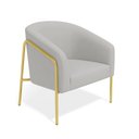 Ver imagem 2 de Poltrona Sala Industrial Alta Dourado Stella Suede D03 - D’Rossi