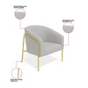 Ver imagem 3 de Poltrona Sala Industrial Alta Dourado Stella Suede D03 - D’Rossi