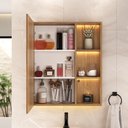 Ver imagem 6 de Conjunto para Banheiro Lívia com Pés 80 Espelheira Sophia LED Cuba Olívia e Válvula Fabribam
