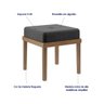Kit 2 Puffs Bancos Decorativos Olivia Quadrado tecido cinza escuro Pés Madeira cor Nogueira Poltrona - 2