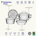 Ver imagem 2 de Jogo de Panelas Tramontina Allegra Aço Inox Fundo Triplo 4 Peças Indução